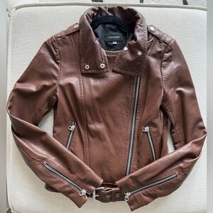 Mackage Chocolate Lambskin Leather Jacket